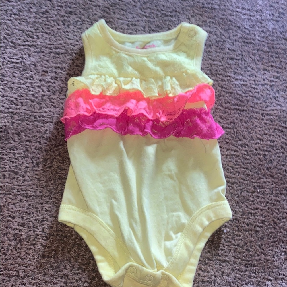 Garanimals Yellow and Pink Ruffle Bodysuit